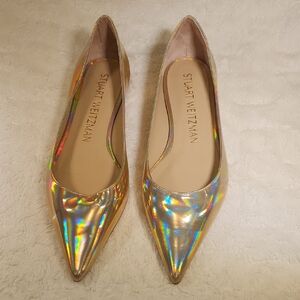 Stuart Weitzman Metallic Gold Flats